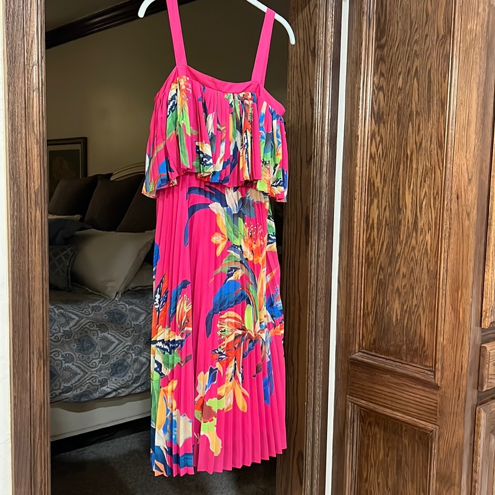 Pink pleated dress